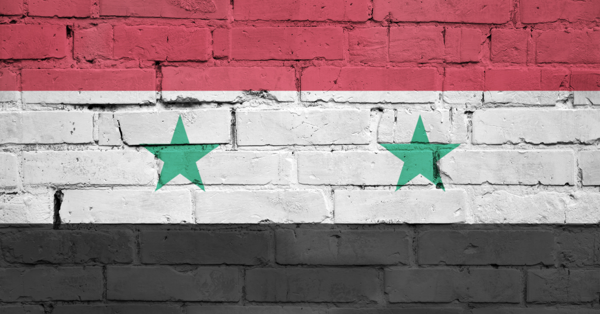 Syria flag on a brick wall